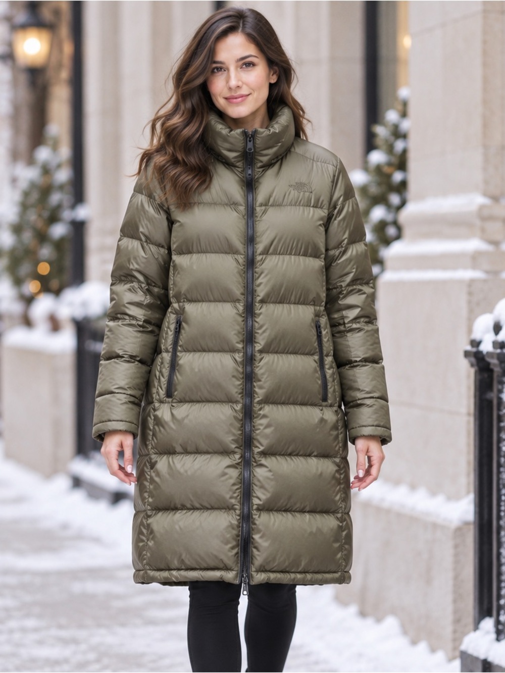 The North Face Women’s Olive Green Long Quilted Puffer Coat Size XXL